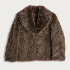 F&F Faux Fur Coat in Neutral thumbnail 4