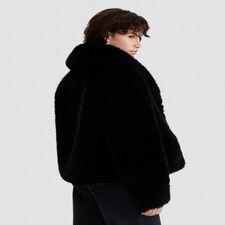 F&F Faux Fur Jacket in Black thumbnail 4