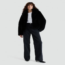 F&F Faux Fur Jacket in Black thumbnail 2