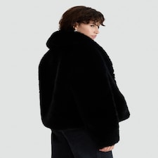 F&F Faux Fur Jacket in Black thumbnail 4