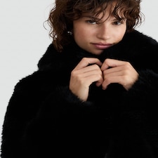 F&F Faux Fur Jacket in Black thumbnail 3