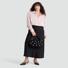 F&F Satin Button Up Shirt in Pink thumbnail 2