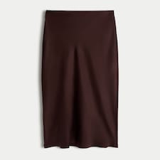 F&F Satin Midi Slip Skirt in Chocolate thumbnail 6