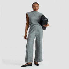 F&F Textured High Neck Ruched Side Sleeveless Top in Grey thumbnail 3