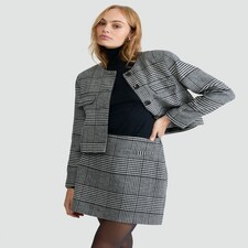 F&F Checked Mini Skirt in Black thumbnail 2