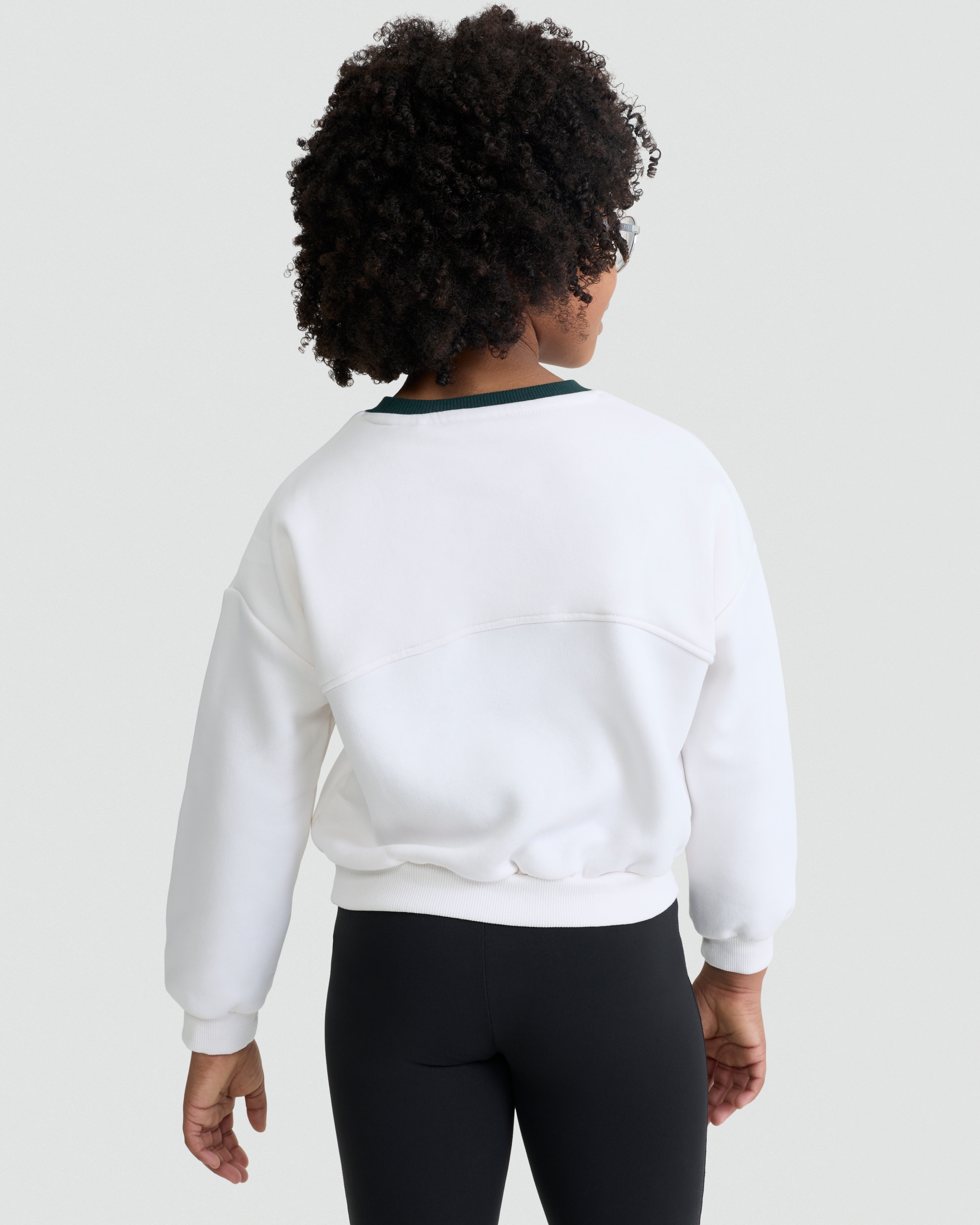 F&F Girls Active Cotton Rich The Wellness Studio Slogan Sweatshirt in White thumbnail 3