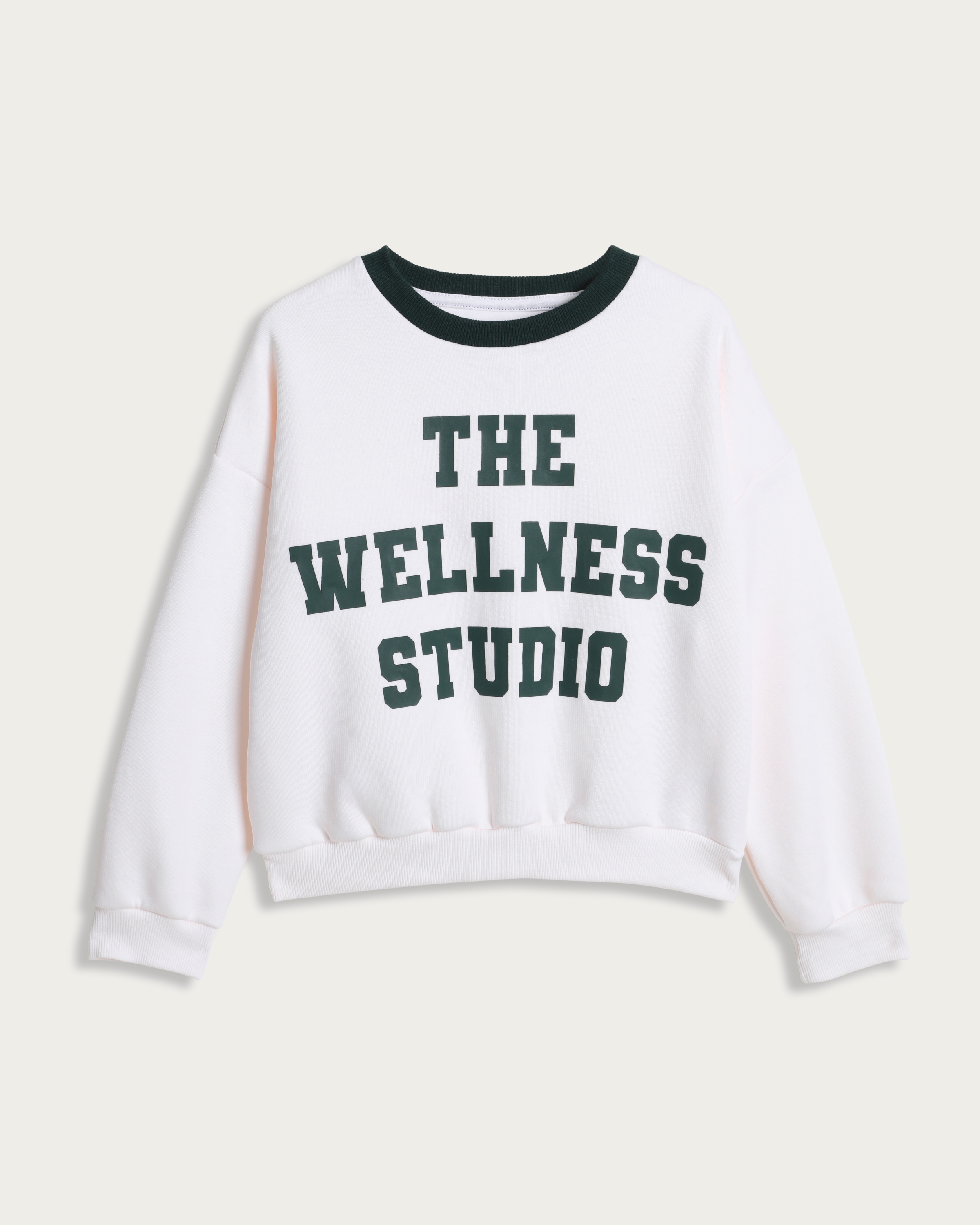 F&F Girls Active Cotton Rich The Wellness Studio Slogan Sweatshirt in White thumbnail 4