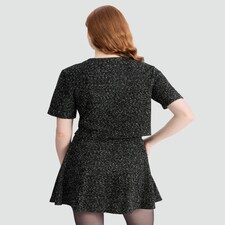 F&F Boucle Textured A Line Co-ord Skirt in Multi Black White thumbnail 3