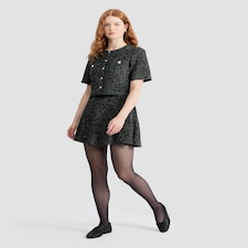 F&F Boucle Textured A Line Co-ord Skirt in Multi Black White