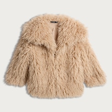 The F&F Edit Shaggy Faux Fur Coat in Brown thumbnail 5