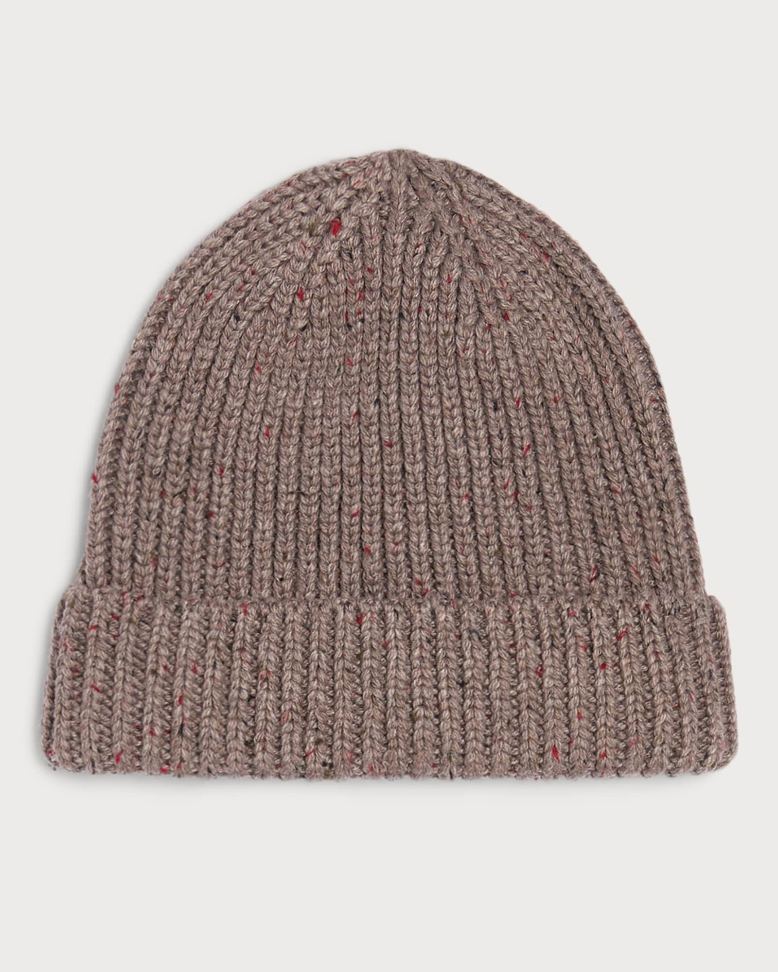 F&F Chunky Ribbed Knit Speckled Beanie in Neutral