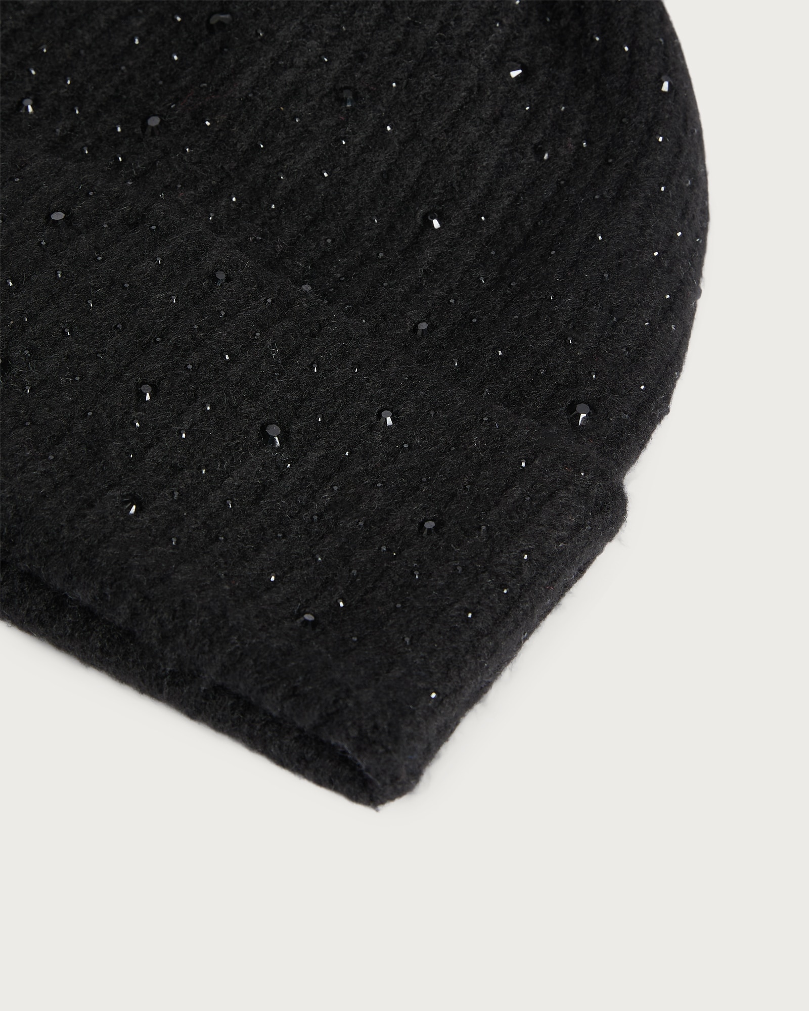 F&F Knitted Embellished Pom Pom Beanie Hat in Black thumbnail 2