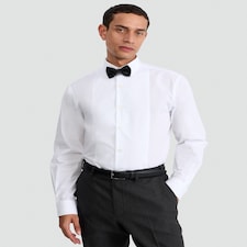 F&F Regular Fit Formal Dinner Shirt and Bow Tie in White