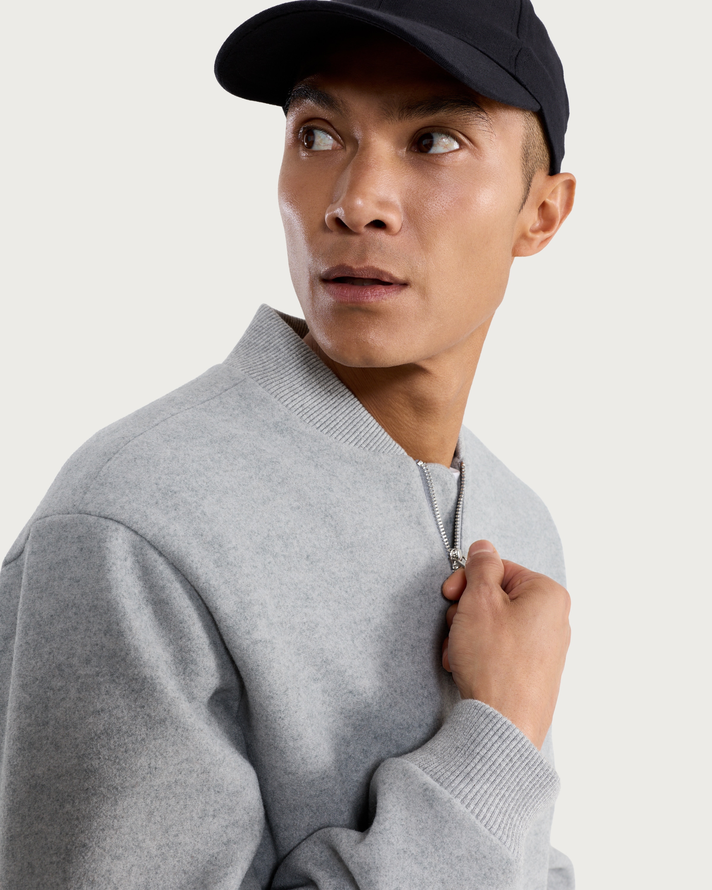 F&F Zip Up Bomber Jacket in Grey