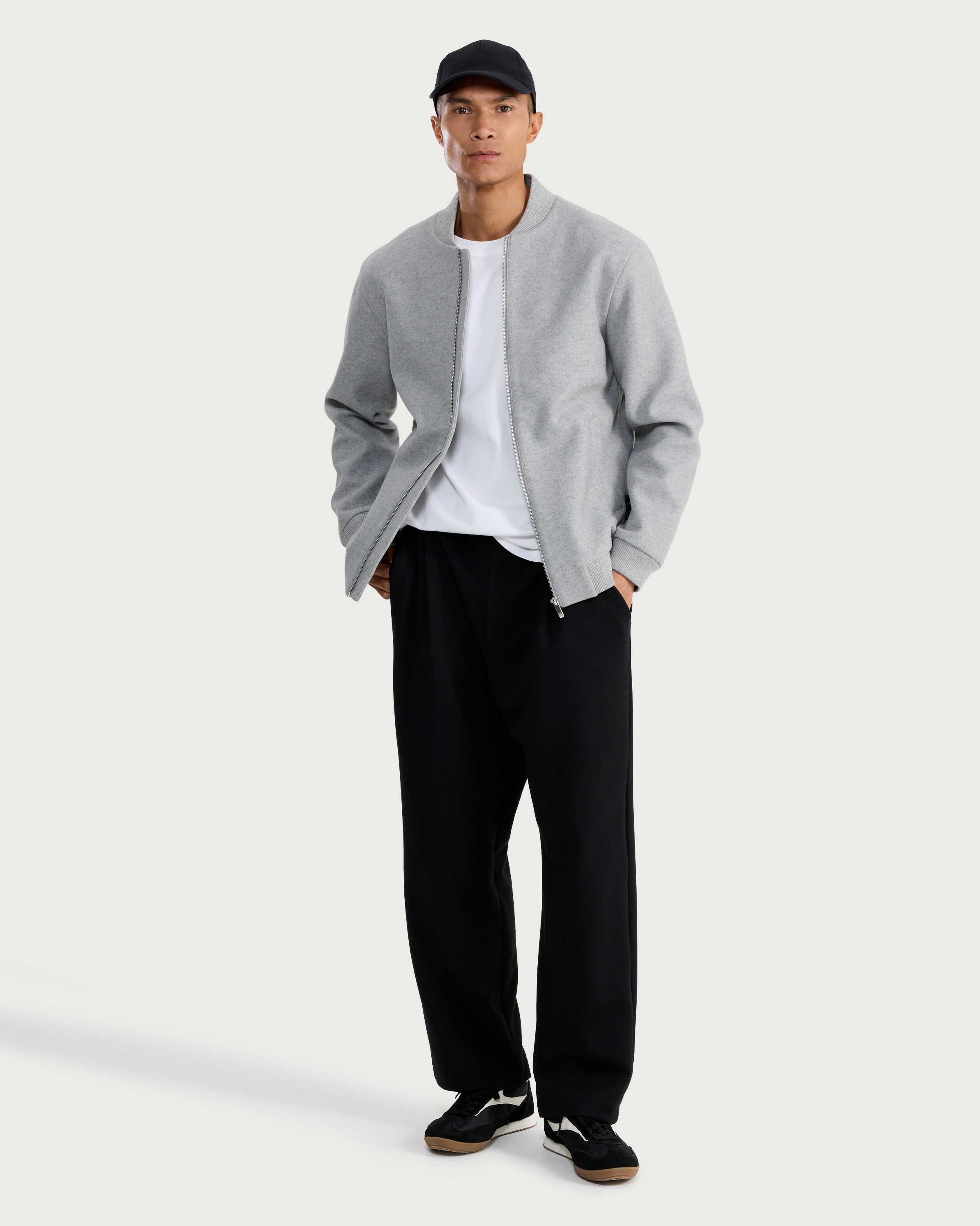 F&F Zip Up Bomber Jacket in Grey thumbnail 2