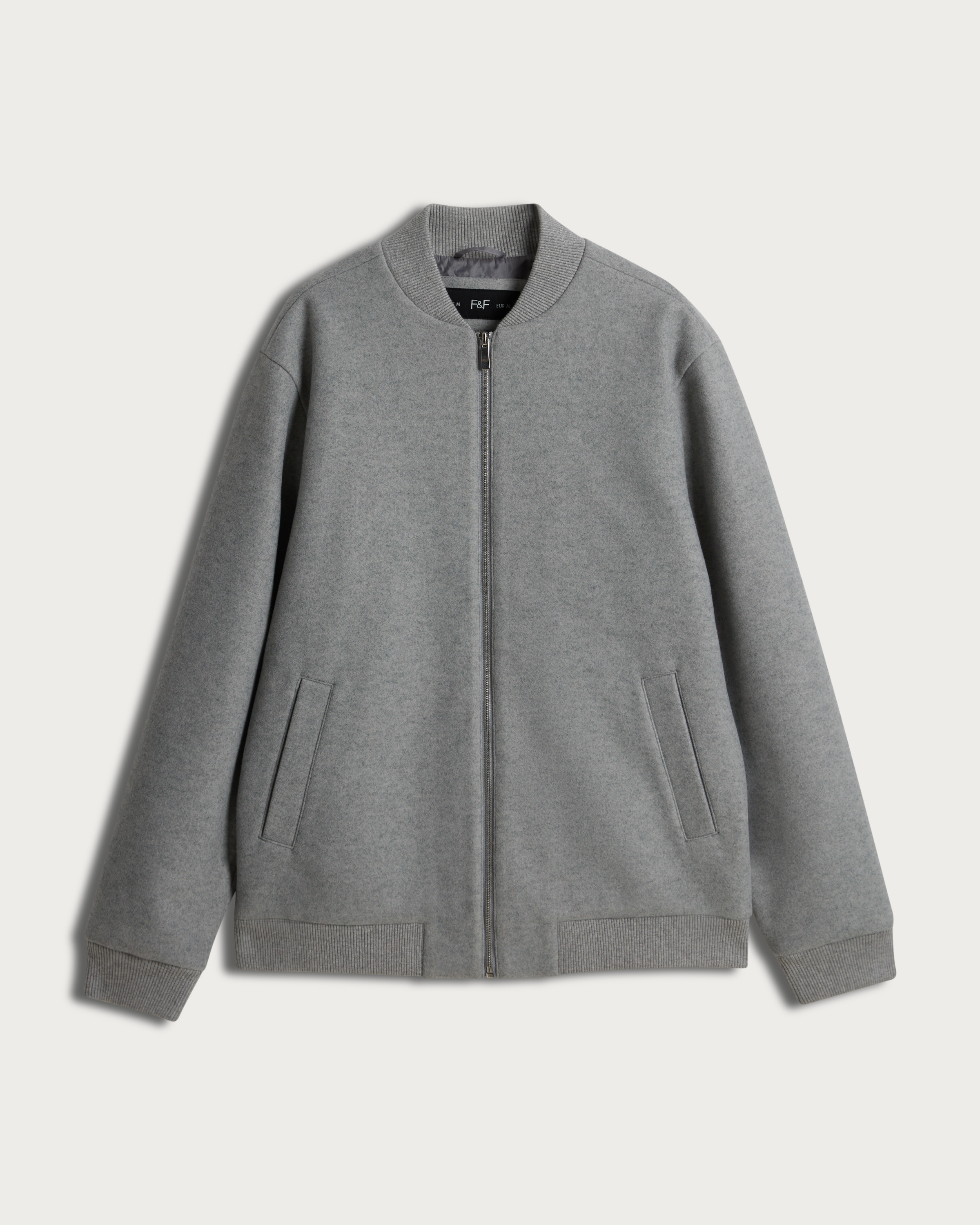 F&F Zip Up Bomber Jacket in Grey thumbnail 4
