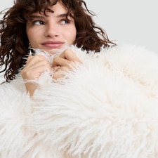 The F&F Edit Faux Fur Cropped Jacket in White