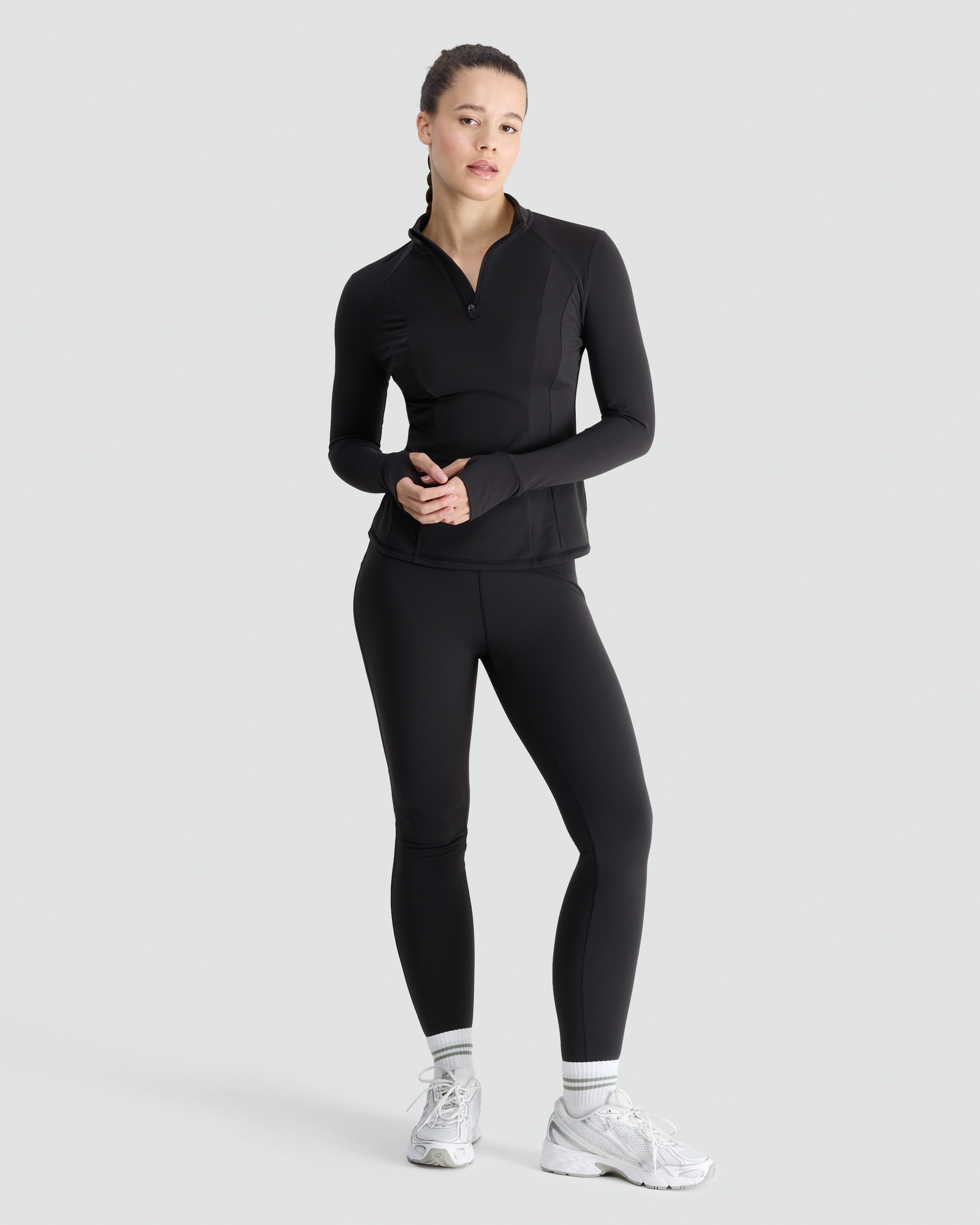 F&F Active Half Zip Thermal Jacket in Black thumbnail 2