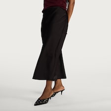 F&F Satin Slip Midi Skirt in Black thumbnail 2