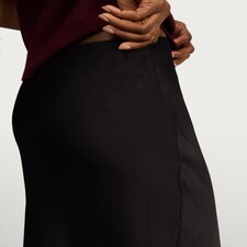 F&F Satin Slip Midi Skirt in Black thumbnail 3