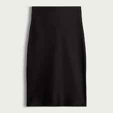 F&F Satin Slip Midi Skirt in Black thumbnail 6