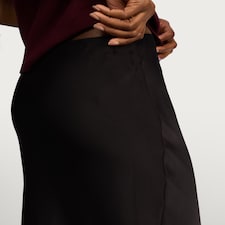 F&F Satin Slip Midi Skirt in Black thumbnail 3