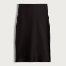 F&F Satin Slip Midi Skirt in Black thumbnail 6