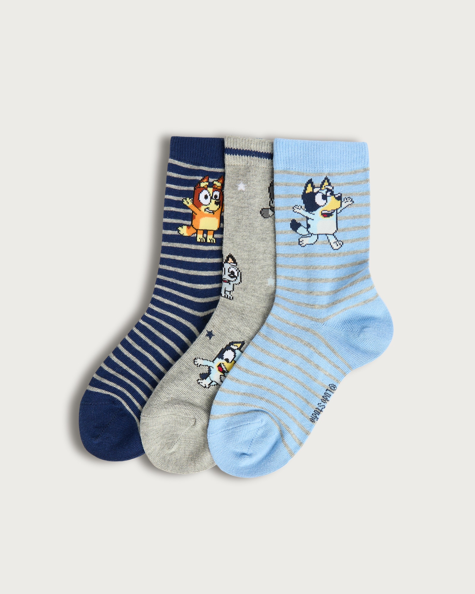 Bluey 3-Pack Cotton Rich Ankle Socks in Blue Multi