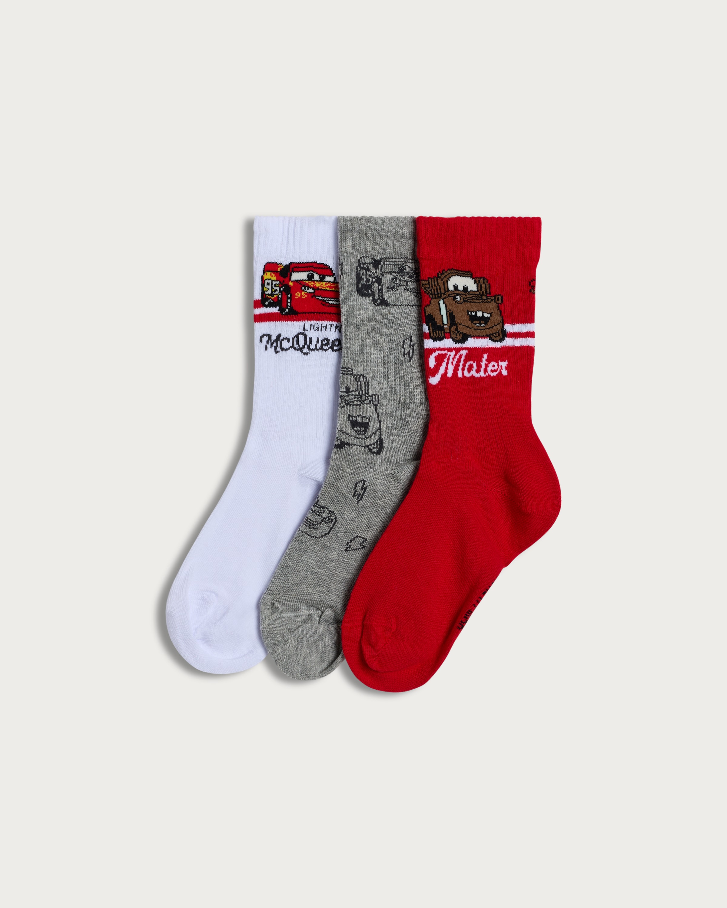 Disney Cars 3-Pack Cotton Rich Ankle Socks in Multi