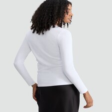 F&F Cotton Rich Crew Neck Long Sleeved Top in White thumbnail 3