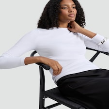 F&F Cotton Rich Crew Neck Long Sleeved Top in White