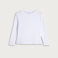 F&F Cotton Rich Crew Neck Long Sleeved Top in White thumbnail 4
