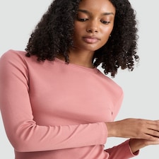 F&F Cotton Rich Crew Neck Long Sleeved Top in Pink