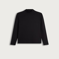 F&F Cotton Rich High Neck Long Sleeved Top in Black