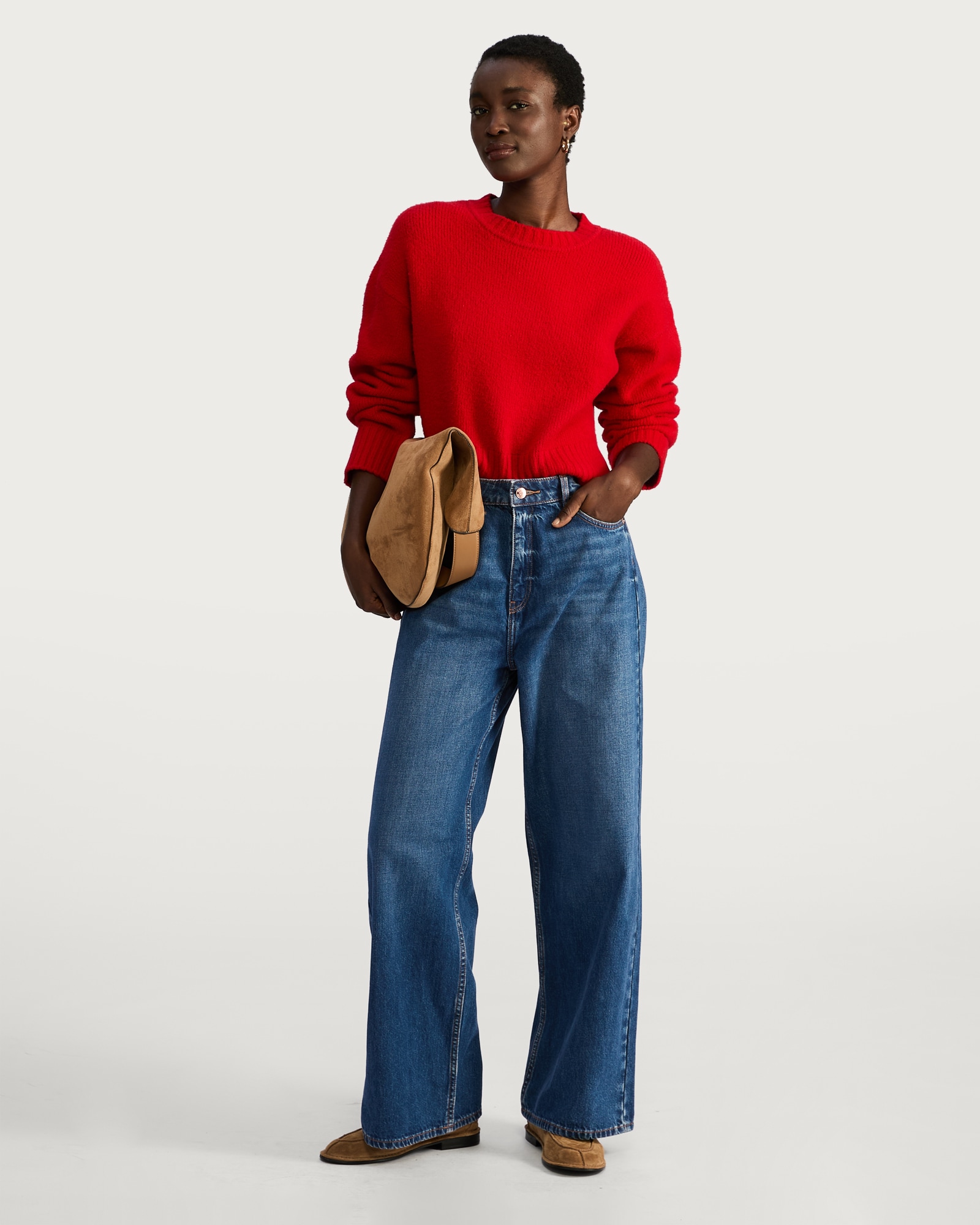 F&F High Rise Wide Leg Jeans in Navy