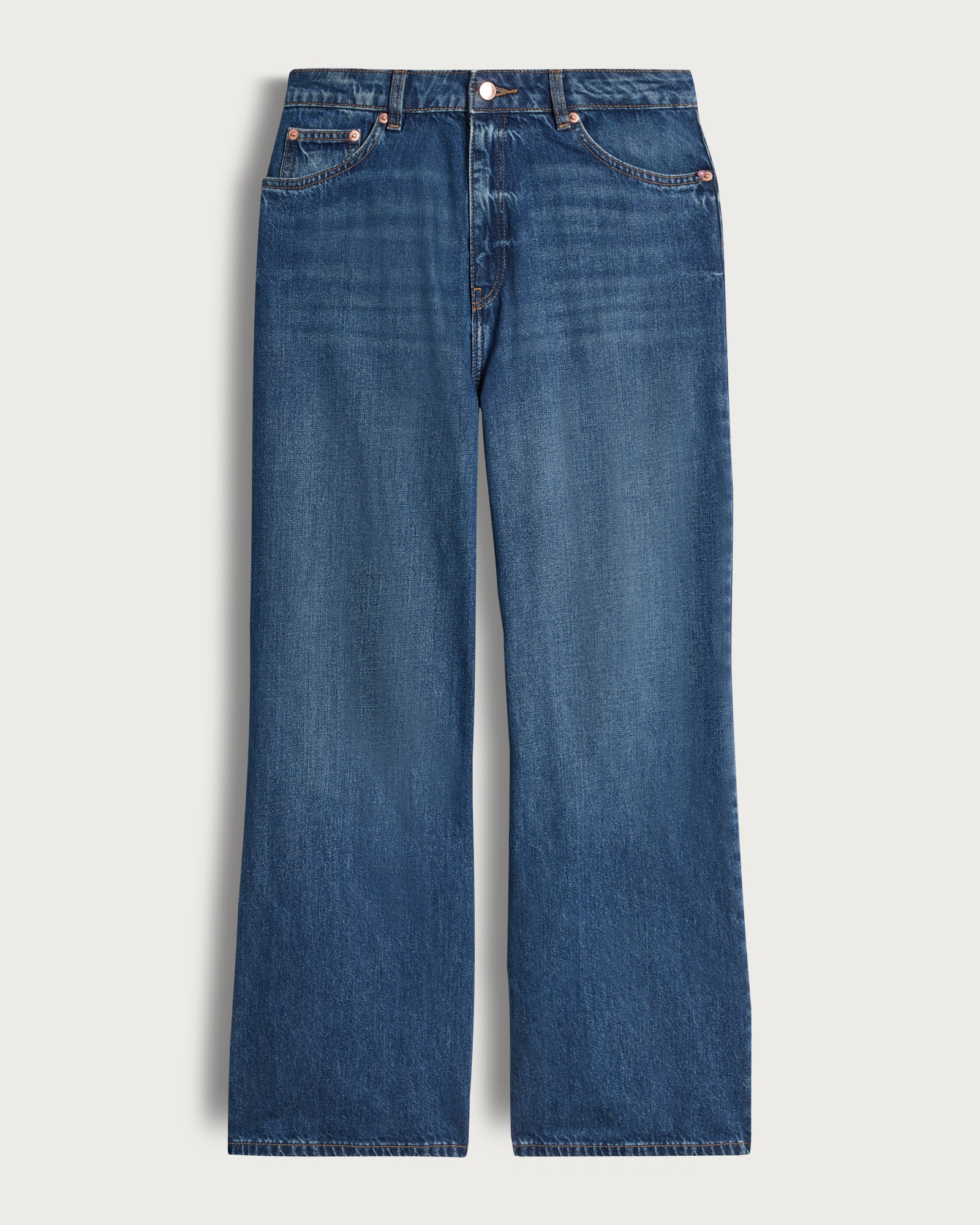 F&F High Rise Wide Leg Jeans in Navy thumbnail 5
