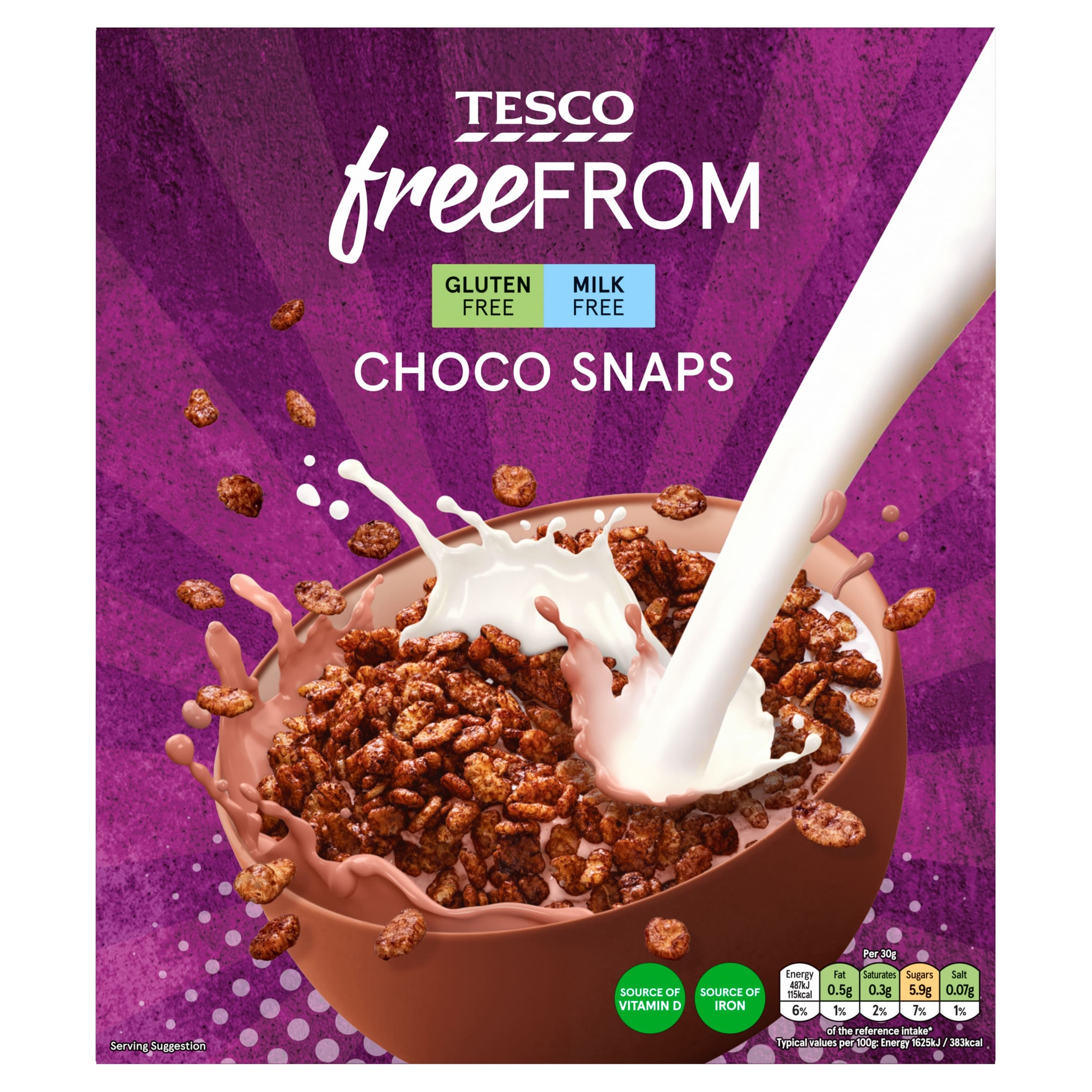 Tesco Free From Choco Snaps 300G.
