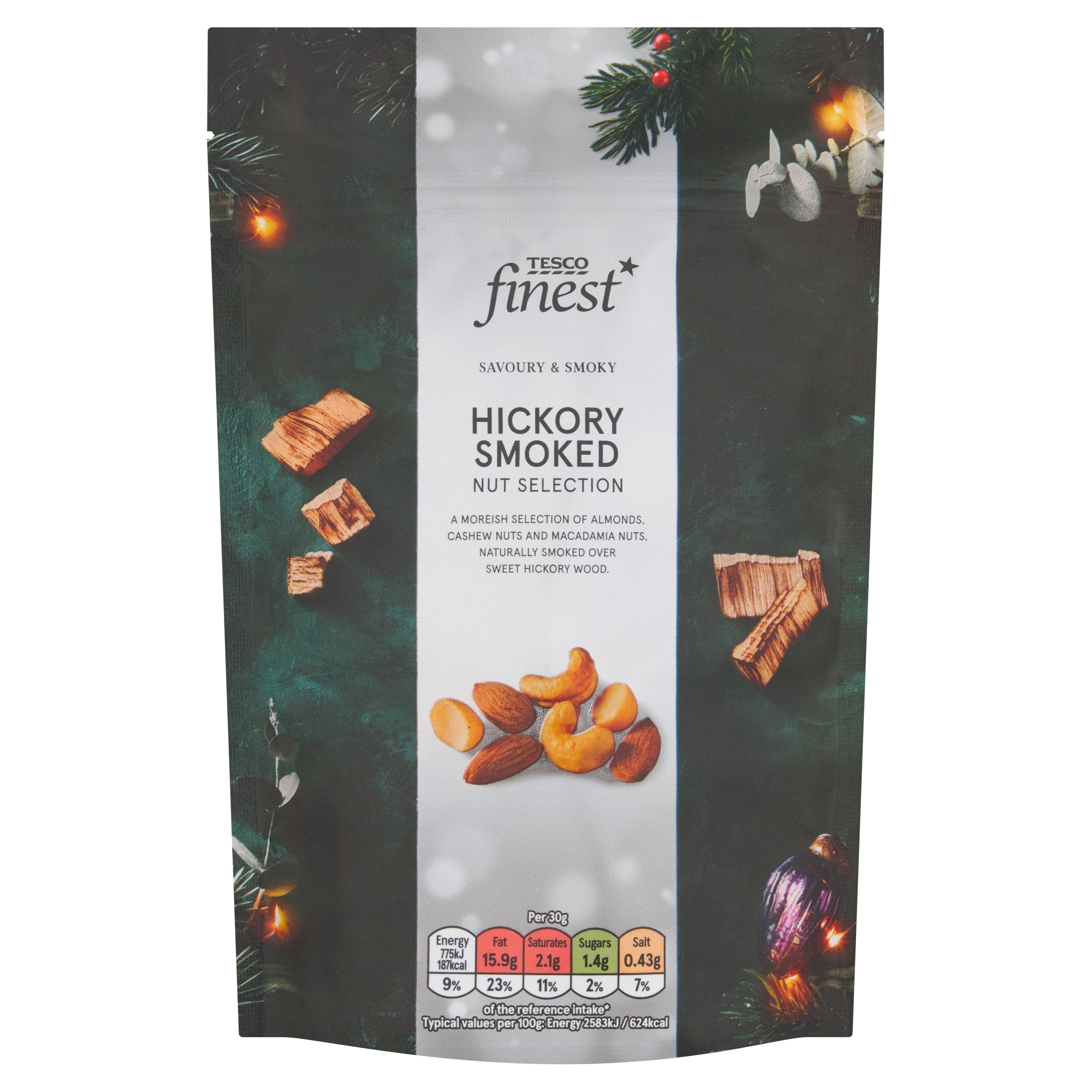 Tesco Finest Hickory Smoked Nut Selection 150g.