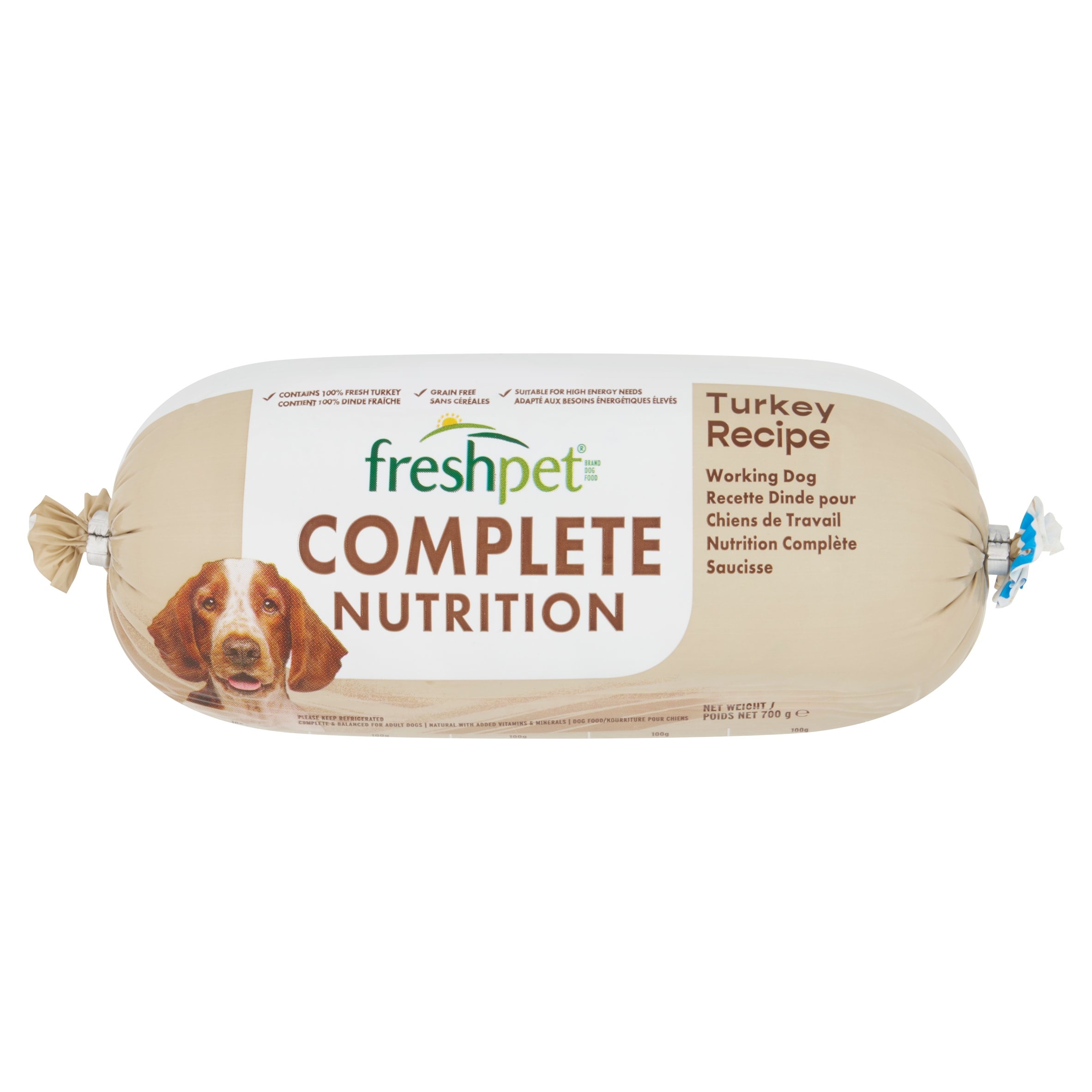 Freshpet Complete Nutrition Grain Free Turkey Fresh Dog Food Roll 700g