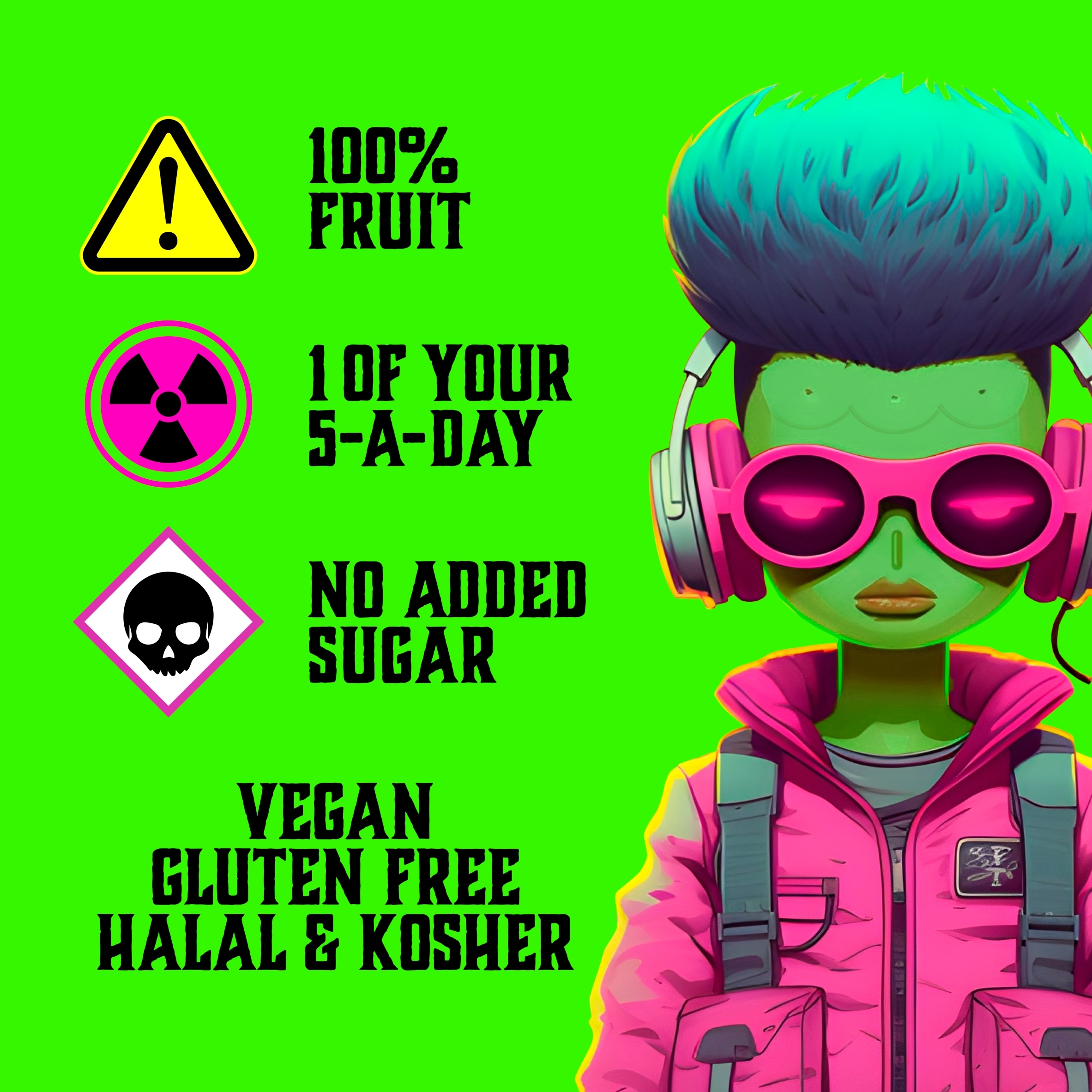Zombie Sours Fruit Snack Bar Variety Multipack 4x25g thumbnail 3