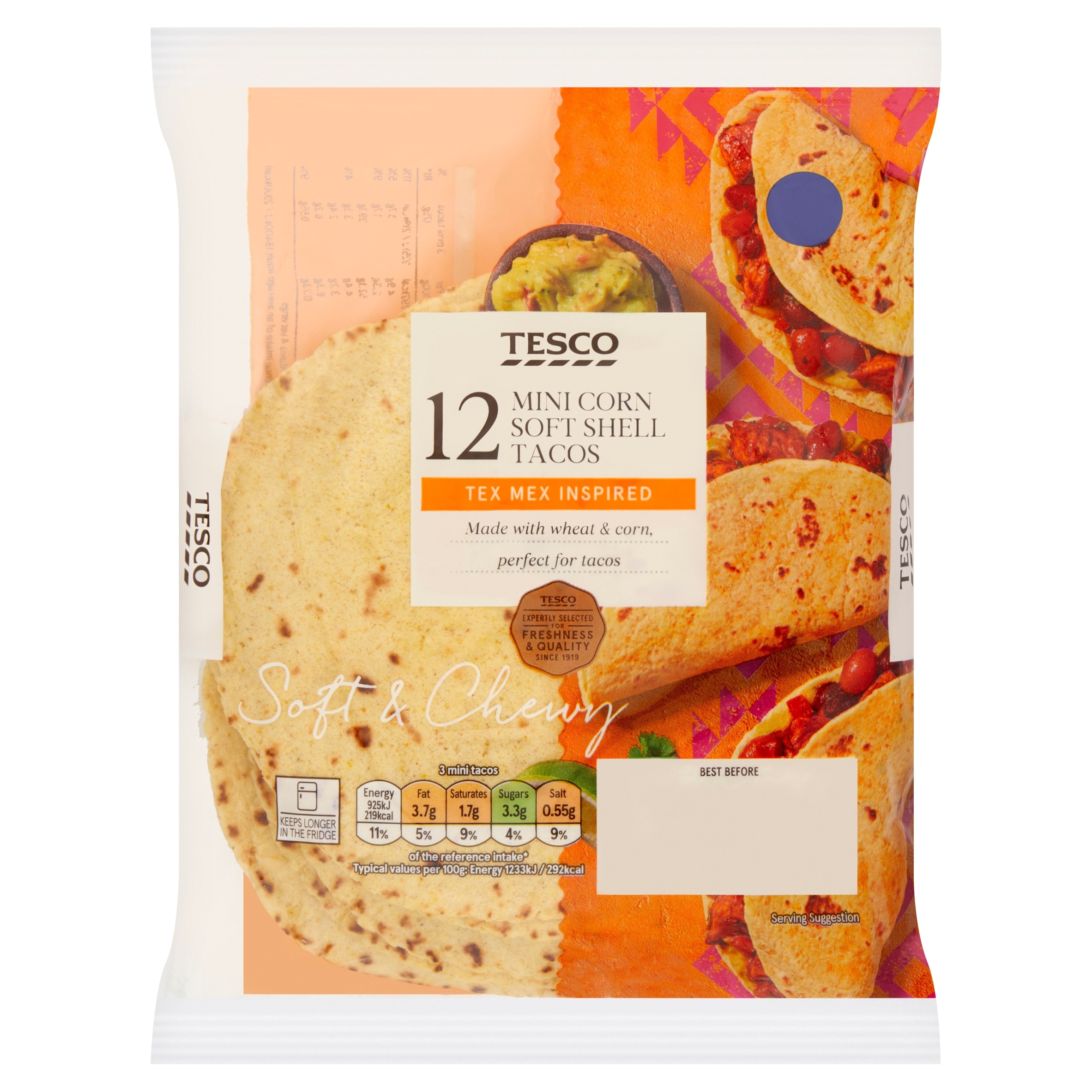 Tesco Mini Corn Soft Shell Tacos 12 Pack