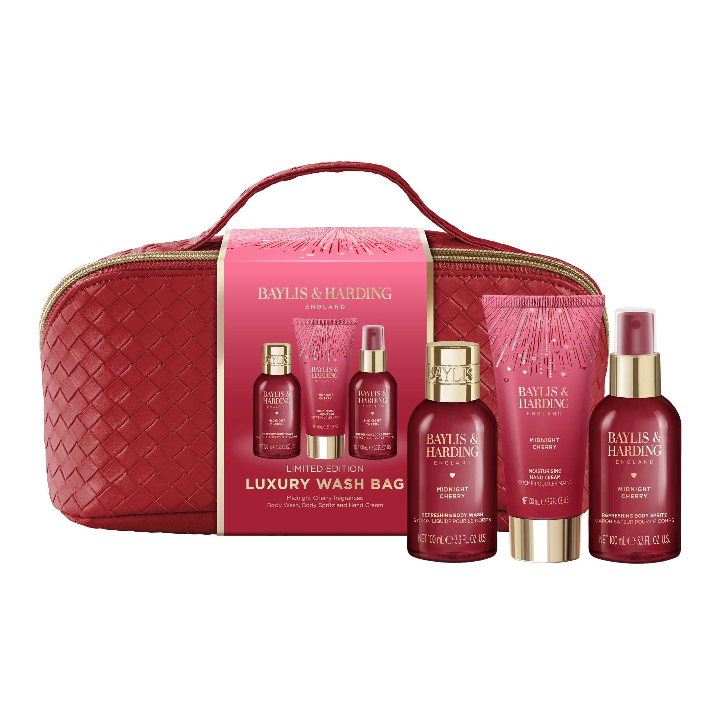Baylis & Harding Midnight Cherry Luxury Wash Bag Gift Set thumbnail 2