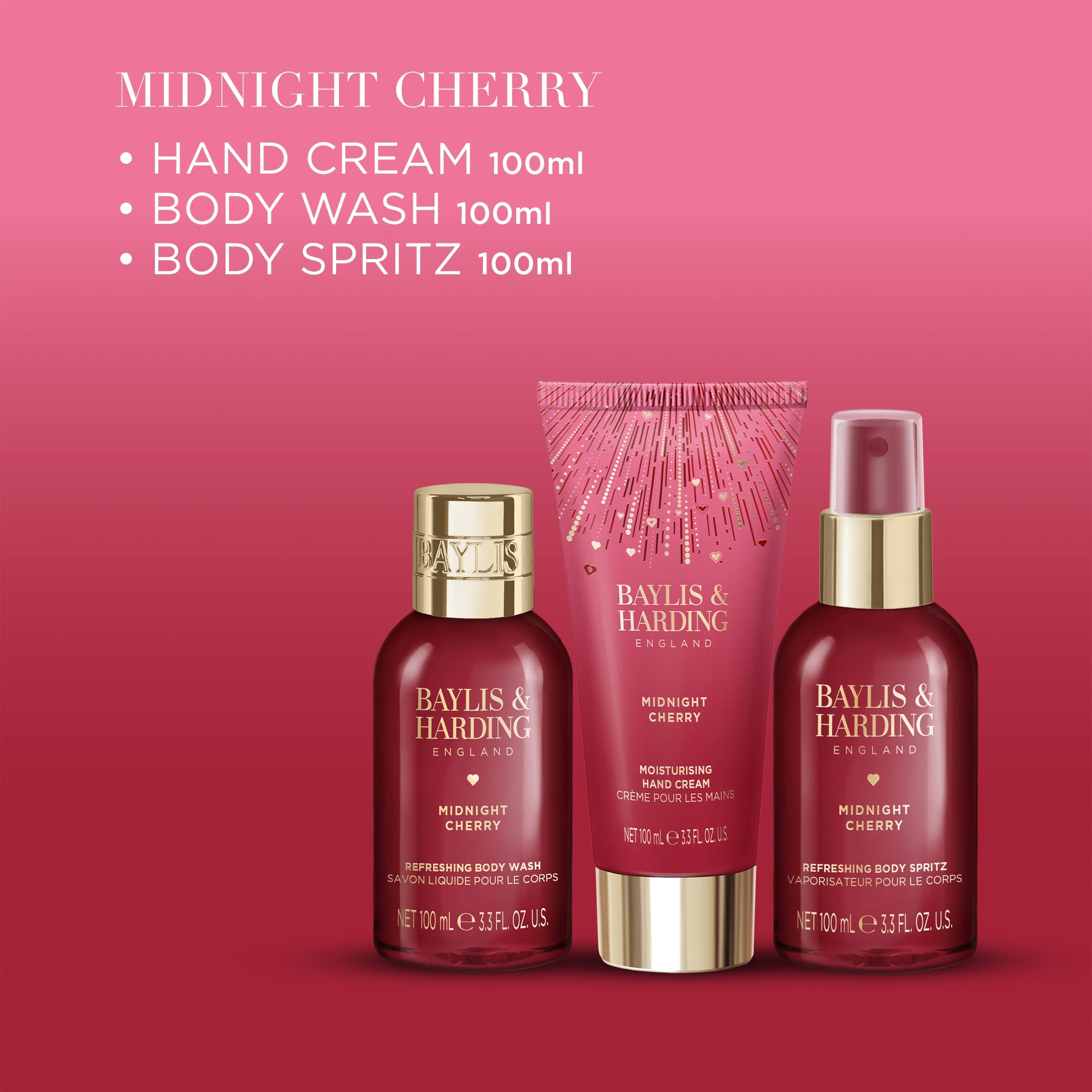 Baylis & Harding Midnight Cherry Luxury Wash Bag Gift Set thumbnail 3