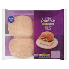 Tesco Free From White Rolls 4 Pk