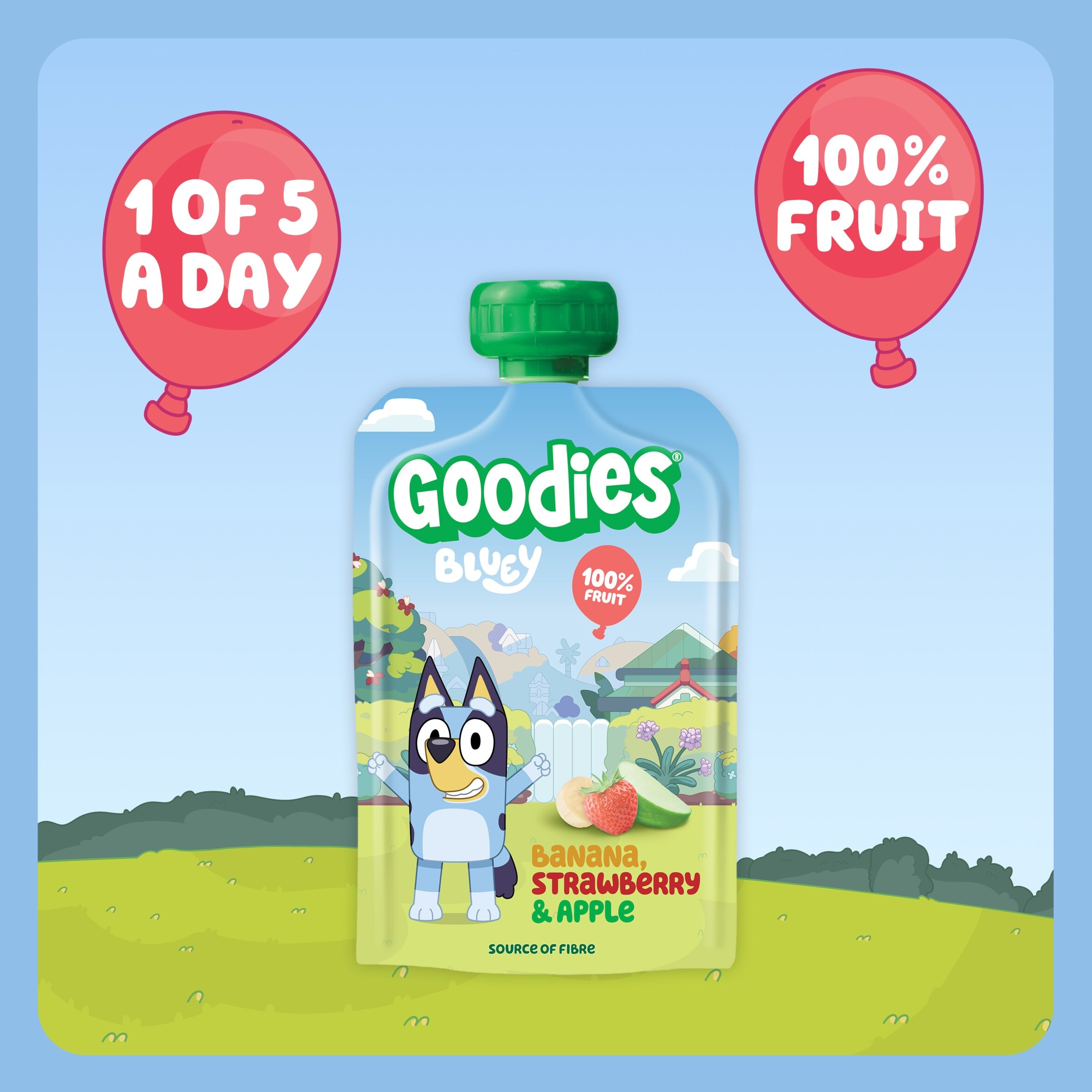 Goodies Bluey Banana Strawberry & Apple Pouch 4x100g thumbnail 2