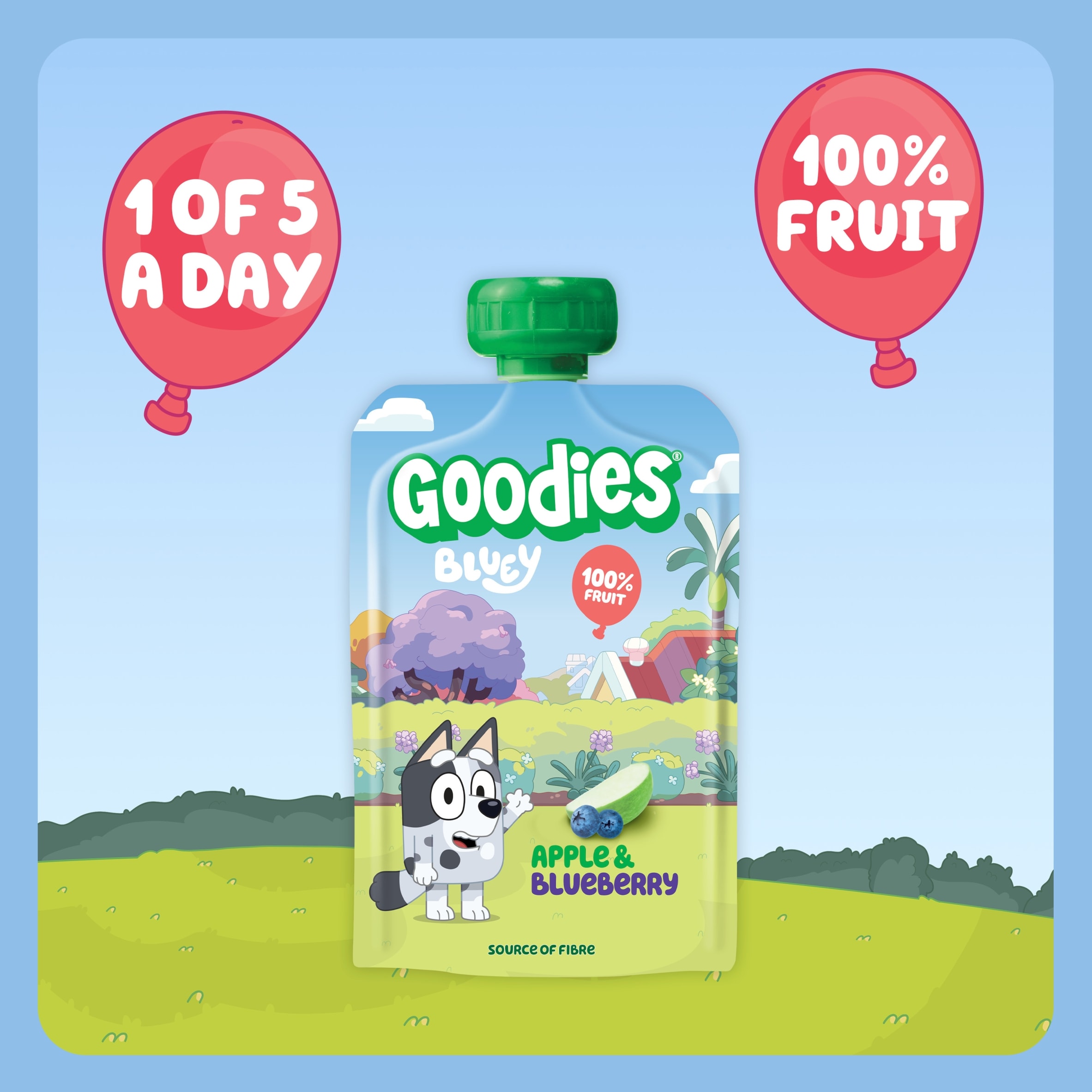 Goodies Bluey Apple & Blueberry Pouch 4x100g thumbnail 2
