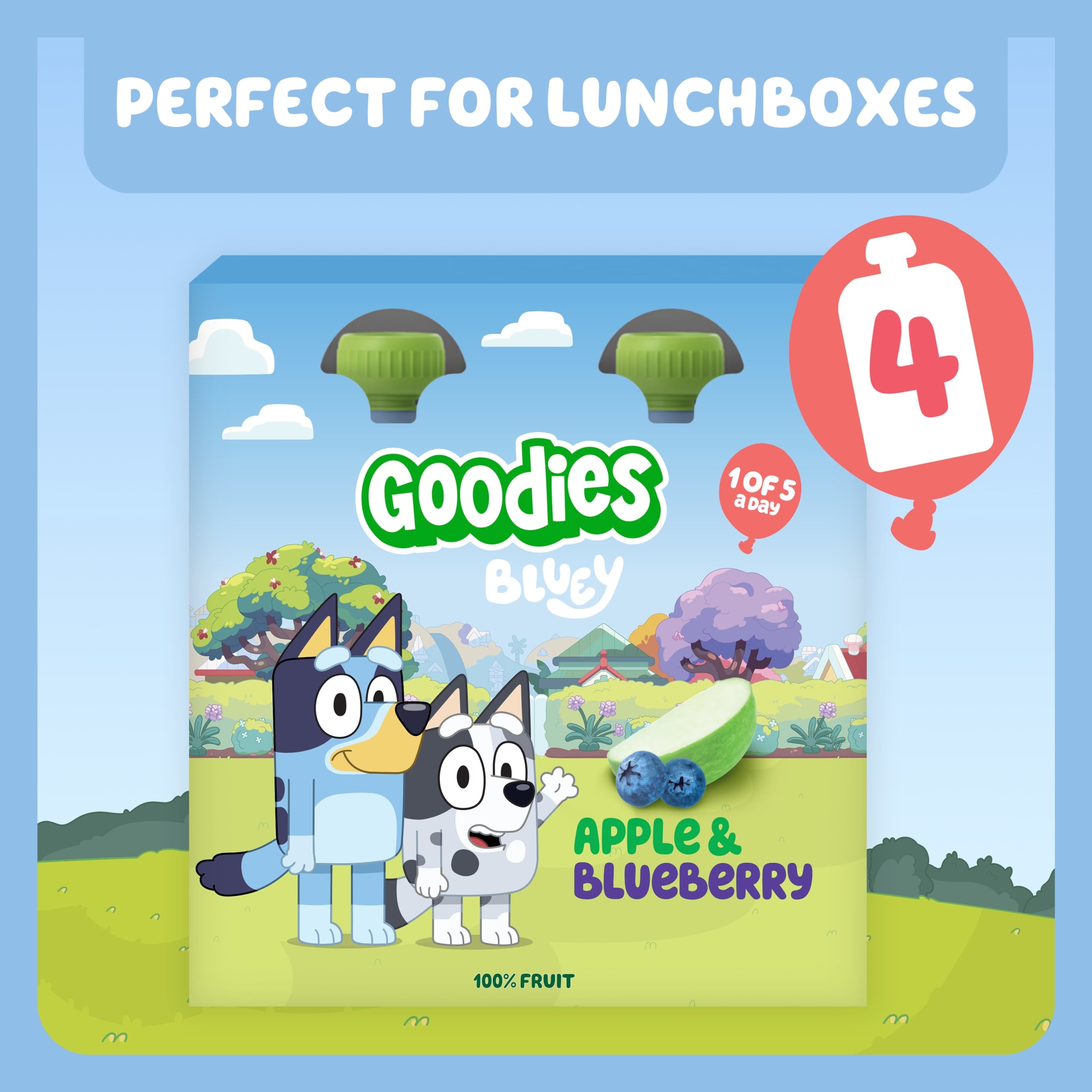 Goodies Bluey Apple & Blueberry Pouch 4x100g thumbnail 4