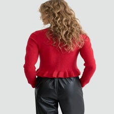 F&F Frilly Button Front Cardigan in Red thumbnail 3