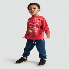 Disney Cars Pure Cotton Lightning McQueen Long Sleeved Top in Red thumbnail 2