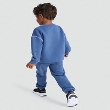 F&F Boys 2-Piece Cotton Rich Contrast Stitch Sweatshirt and Joggers Set in Blue thumbnail 3